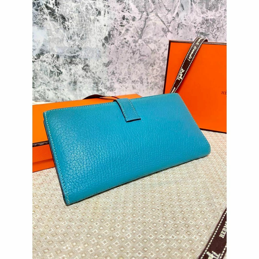 HERMES☆エルメス☆ベアン　　ブルージーン　長財布〜美品〜