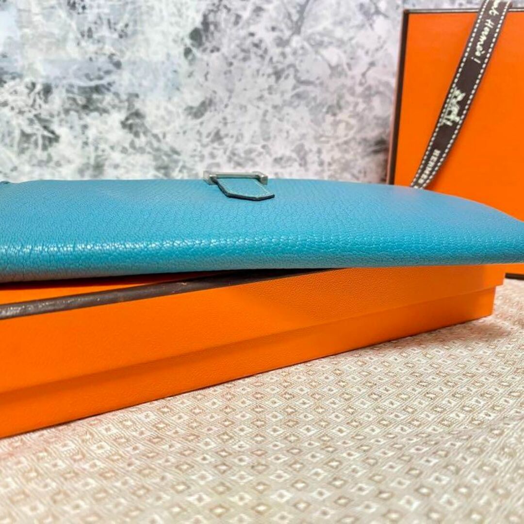 Hermes(エルメス)の【専用】美品　HERMES エルメス ベアン クラシック　ブルージーン　長財布 レディースのファッション小物(財布)の商品写真