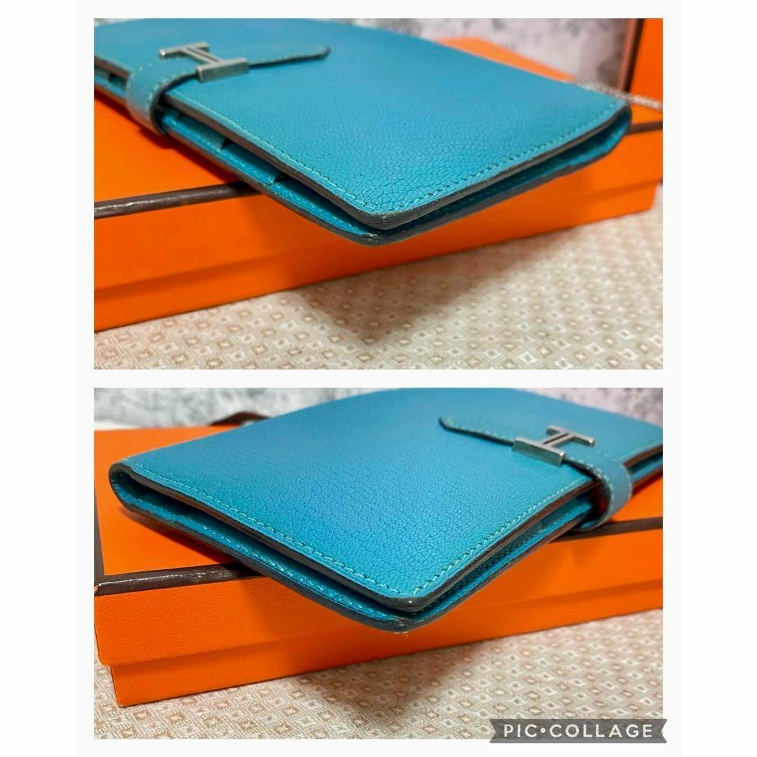 HERMES☆エルメス☆ベアン　　ブルージーン　長財布〜美品〜