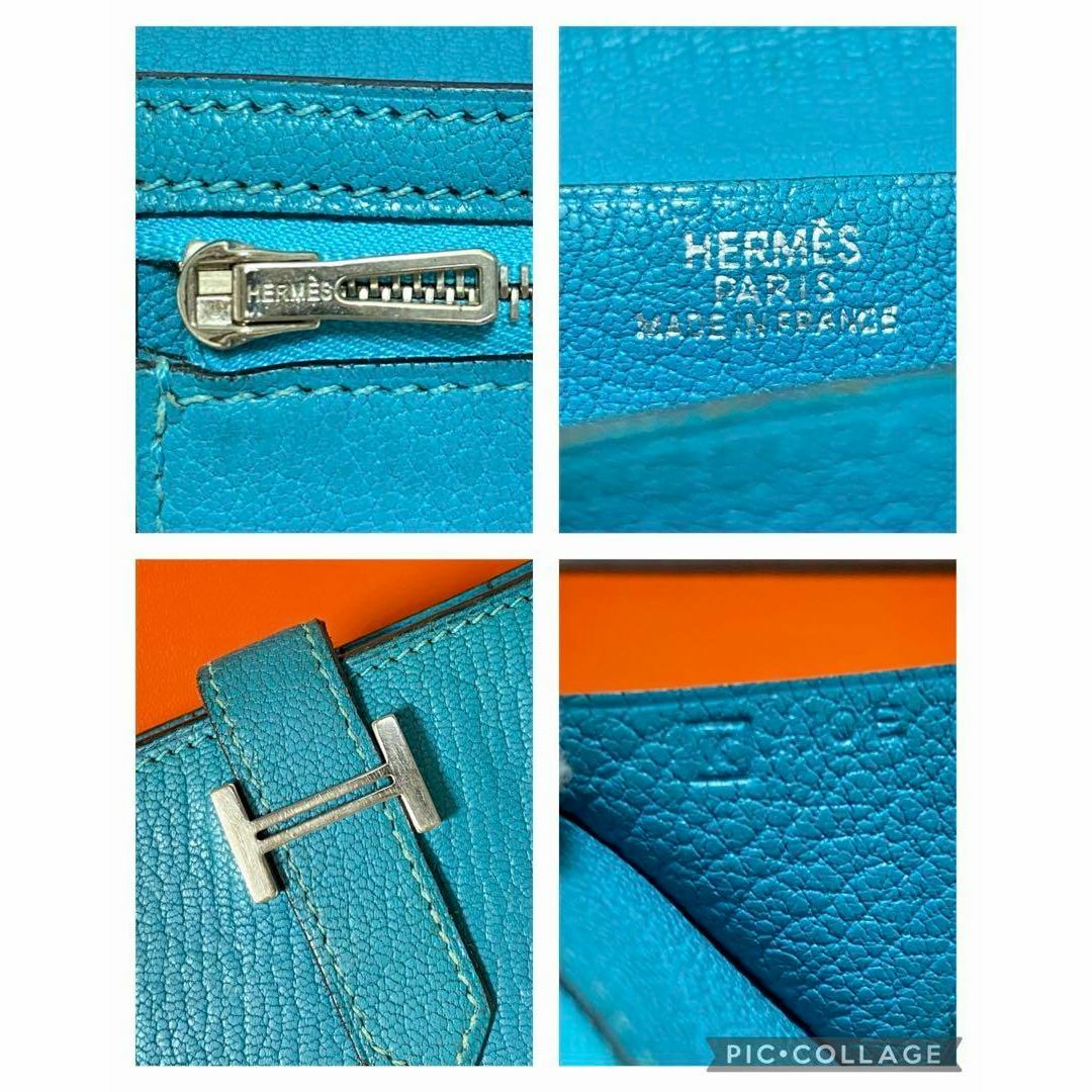 HERMES☆エルメス☆ベアン　　ブルージーン　長財布〜美品〜