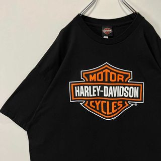 ハーレーダビッドソン(Harley Davidson)のハーレーダビッドソン　ビッグロゴ　Tシャツ　古着　ブラック　3XLサイズ　古着(Tシャツ/カットソー(半袖/袖なし))