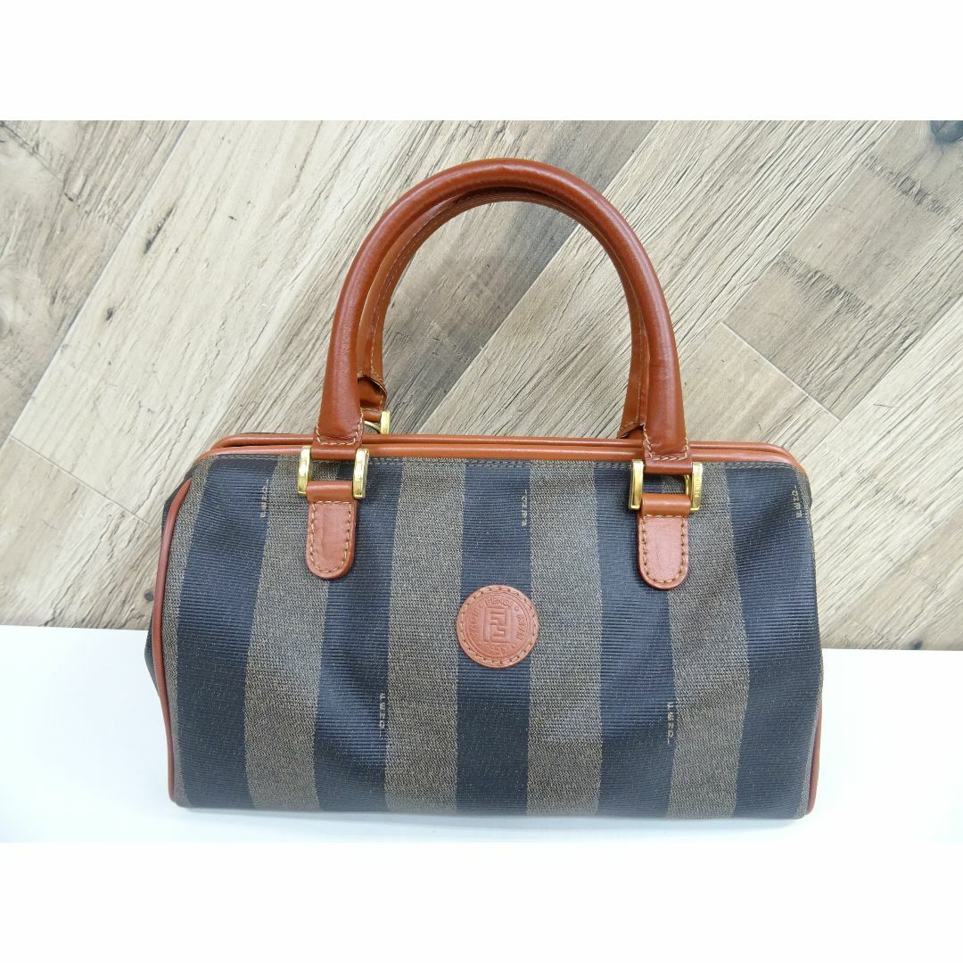 FENDI - MUM008 / FENDI ペカン ミニボストン ハンドバッグ PVC レザー