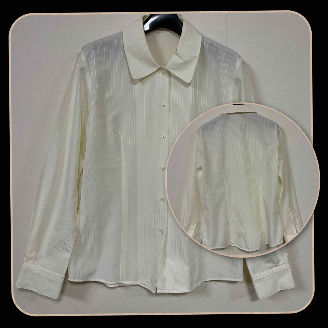 〈Ｍサイズ〉レモンイエロー ブラウス 長袖 薄いイエロー レディースのトップス(シャツ/ブラウス(長袖/七分))の商品写真