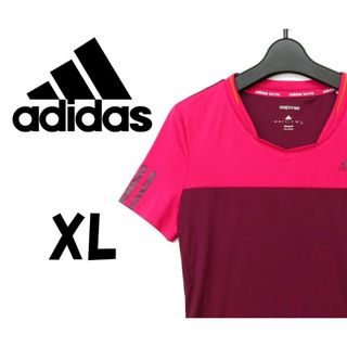 アディダス(adidas)のアディダス　スポーツＴシャツ　ピンク　XL　F00091(Tシャツ(半袖/袖なし))