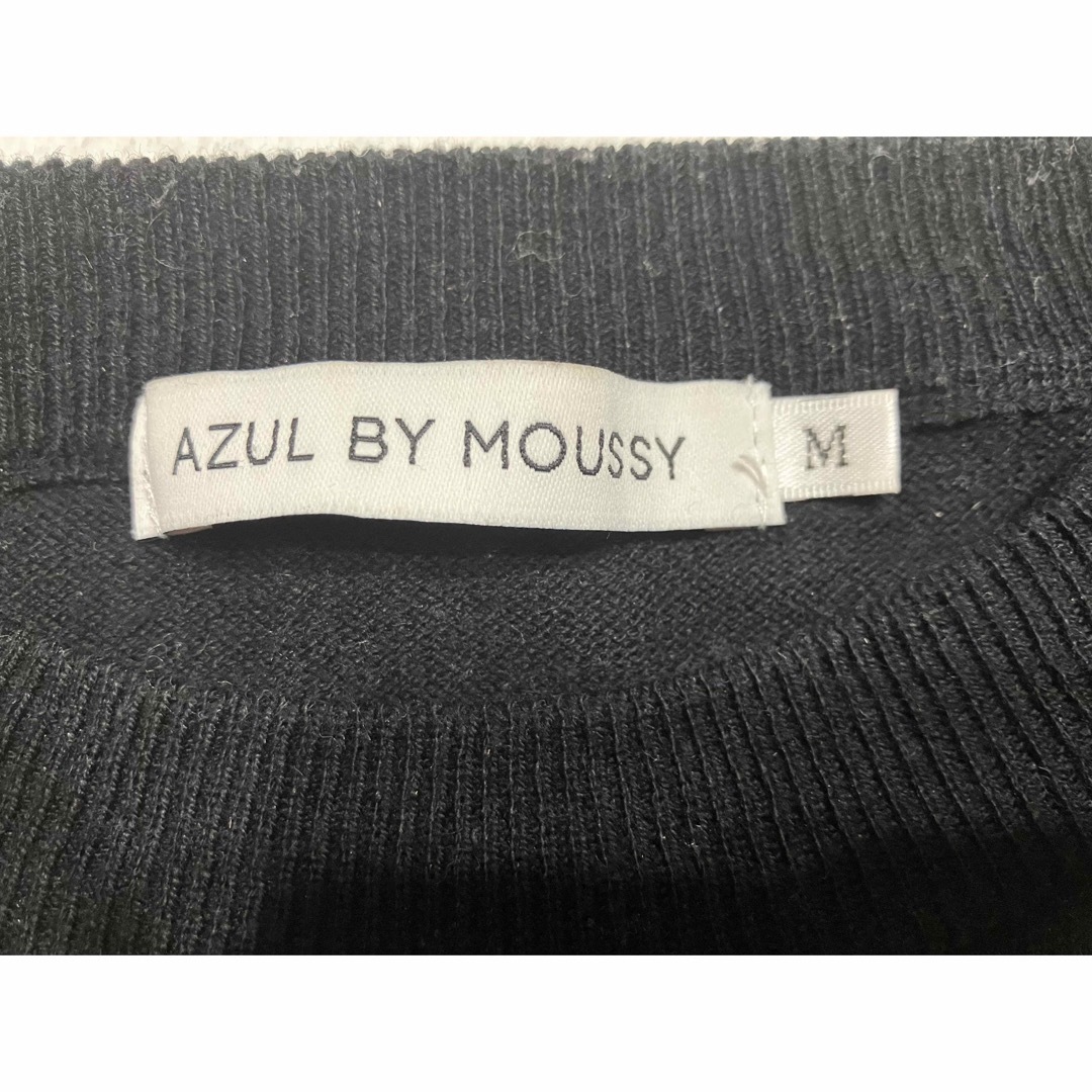 AZUL by moussy(アズールバイマウジー)のAZUL BY MOUSSY アズールバイマウジー／半袖バイカラー サマーニット レディースのトップス(カットソー(半袖/袖なし))の商品写真