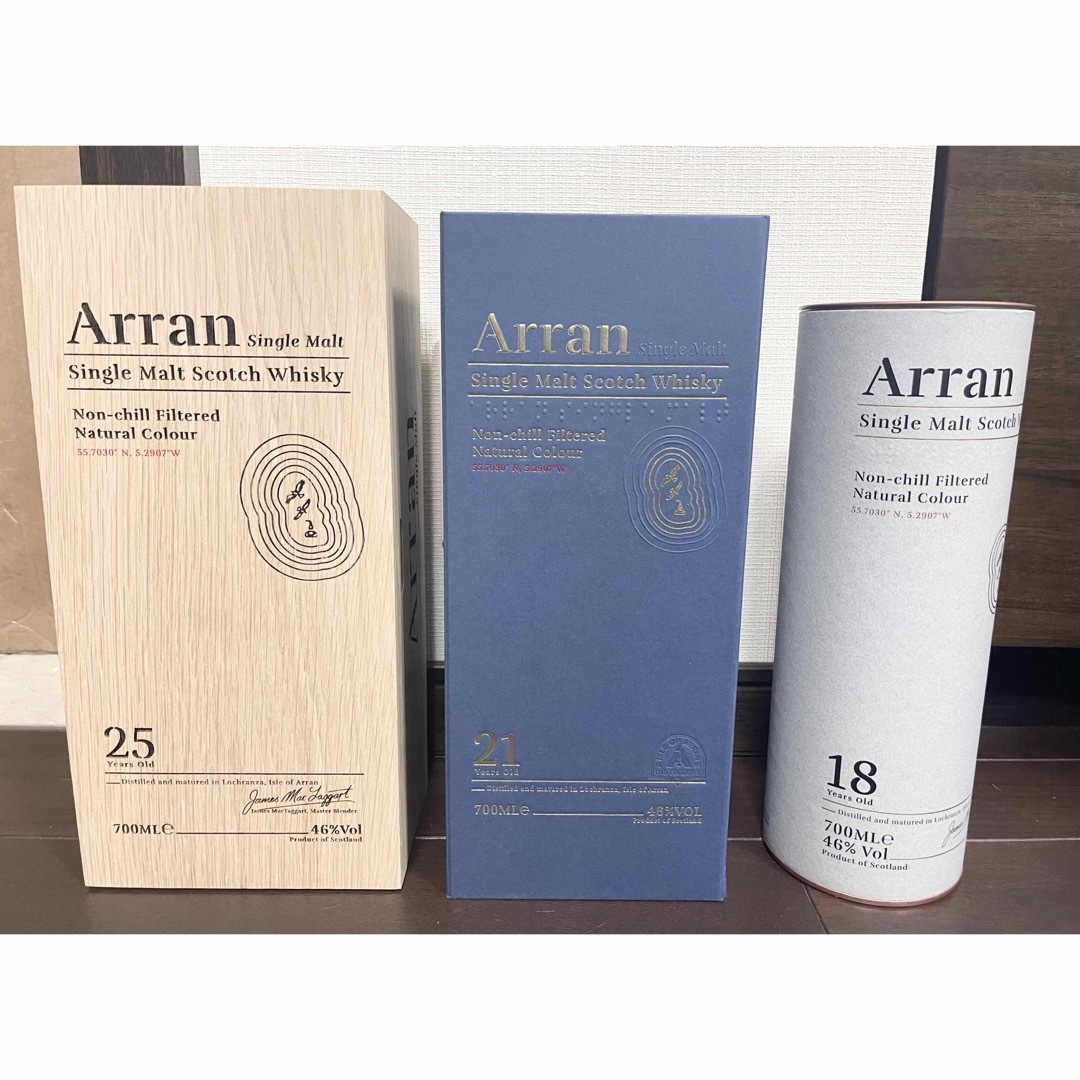 アラン18年　21年　25年の3本セット　Arran シングルモルト ウィスキー 食品/飲料/酒の酒(ウイスキー)の商品写真