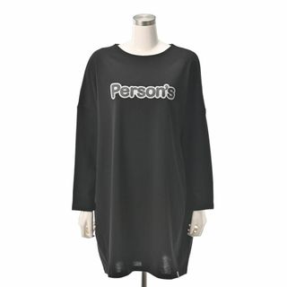 パーソンズ(PERSON'S)のＱ5129 PERSONS ロゴチュニックTシャツ ブラック S(Tシャツ(長袖/七分))