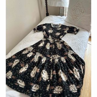 美品 ピンクハウス 金子功 野薔薇ブーケワンピース