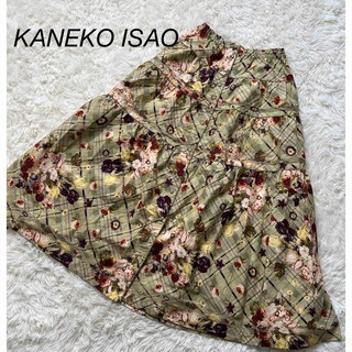 カネコイサオ(KANEKO ISAO)の美品 KANEKO ISAO 花柄　花束 ティアード ロングスカート(ロングスカート)
