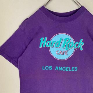 ヘインズ(Hanes)のハードロックカフェ Tシャツ　ビッグロゴ USA製　パープル　ヘインズ　90s(Tシャツ/カットソー(半袖/袖なし))