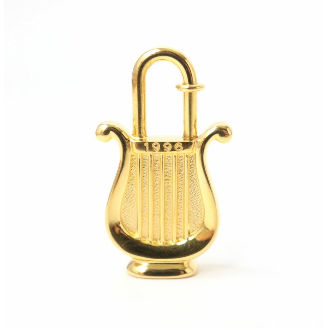 極美品☆1996年限定 HERMES エルメス ANNEE DE LA MUSIQUE カデナ ハープ チャーム キーリング ゴールド金具 箱付き