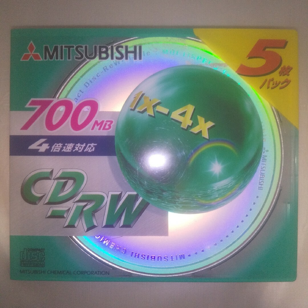 三菱(ミツビシ)の三菱化学メディア CD-RW 1 - 4倍速対応　700MB 5枚パック スマホ/家電/カメラのオーディオ機器(その他)の商品写真