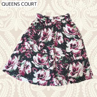 クイーンズコート(QUEENS COURT)のスカート　膝丈　QUEENS COURT Mサイズ(ひざ丈スカート)