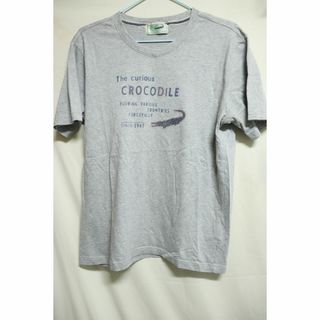 クロコダイル(Crocodile)のプロフ必読クロコダイルVネックTシャツグレー/老舗ブランド高品質良品M(Tシャツ/カットソー(半袖/袖なし))