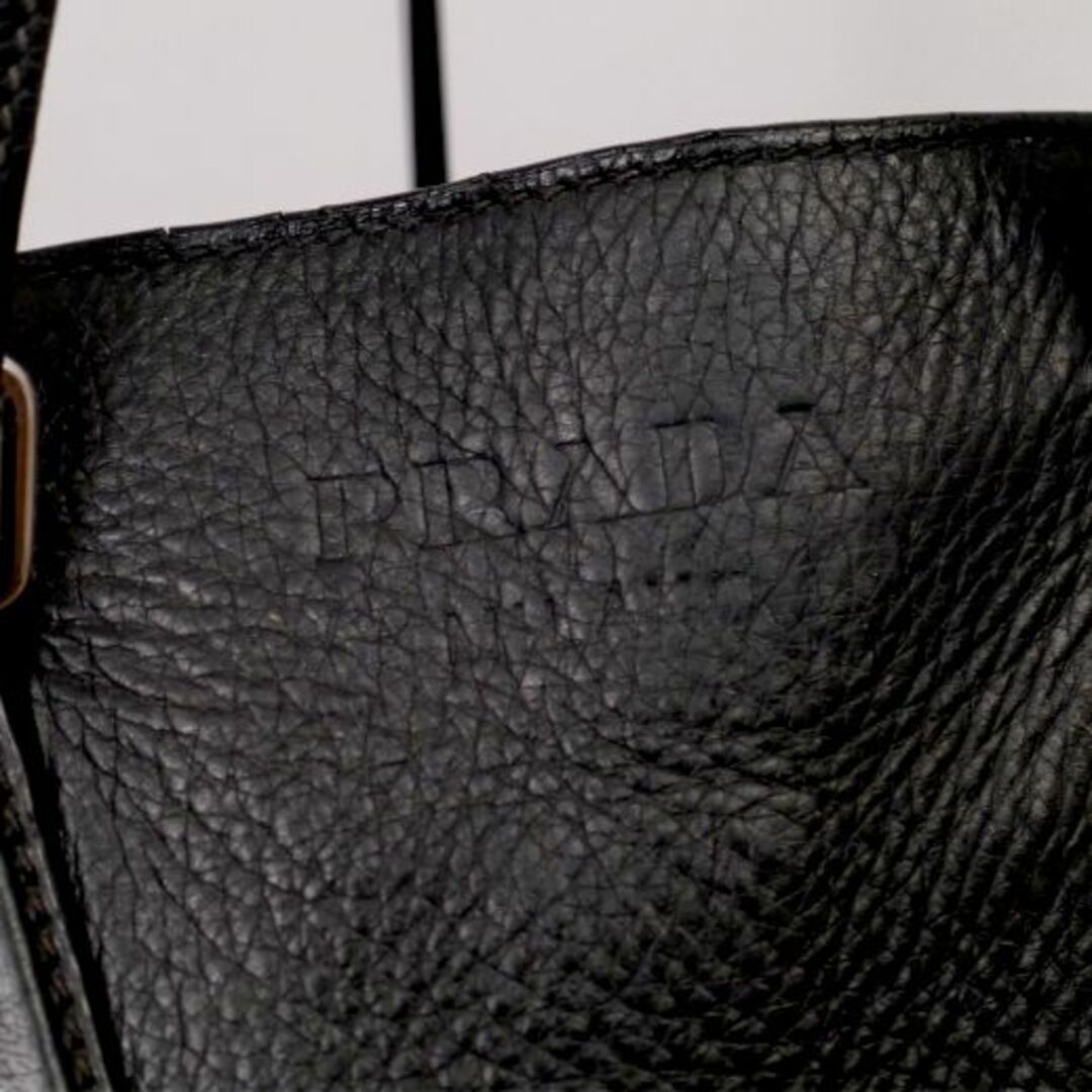 PRADA(プラダ)の美品24万◆PRADA プラダ ユニセックス 大容量 レザー トート バッグ 黒 メンズのバッグ(トートバッグ)の商品写真