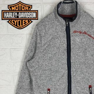 ハーレーダビッドソン(Harley Davidson)のハーレーダビッドソン フリース 刺繍ワンポイントロゴ フルジップ ブルゾン90s(ブルゾン)