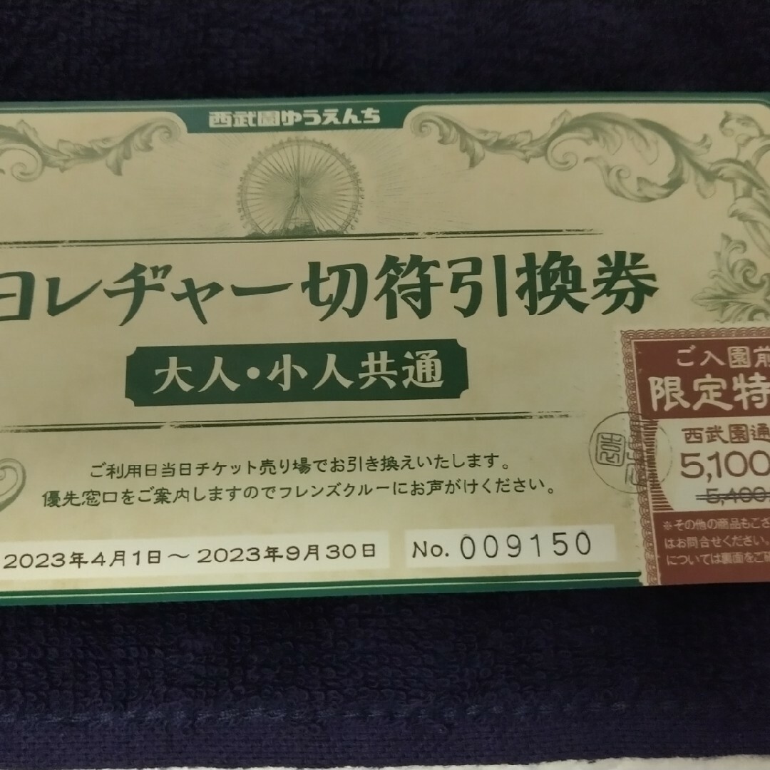 西武園ゆうえんち１日レジャー切符引換券