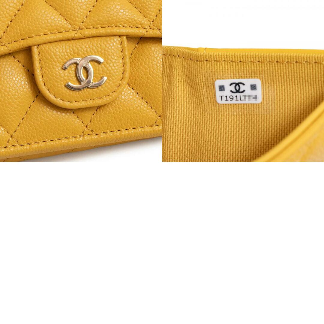 CHANEL(シャネル)のシャネル マトラッセ クラシック スモール フラップ ウォレット コンパクト 三つ折り財布 キャビアスキン レザー イエロー 黄 ゴールド金具 AP0230 箱付 CHANEL（新品・未使用品） レディースのファッション小物(財布)の商品写真