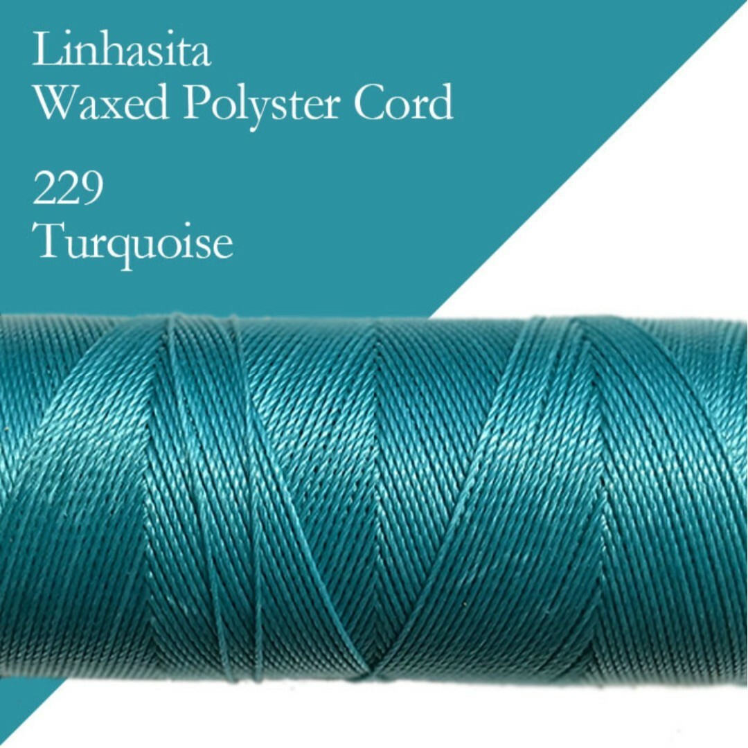 ワックスコード LINHASITA社製 ターコイズ 太さ0.75㎜ 長さ約22m ハンドメイドの素材/材料(生地/糸)の商品写真