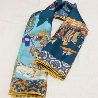 大判スカーフ  シルク100%    新品(スカーフ)