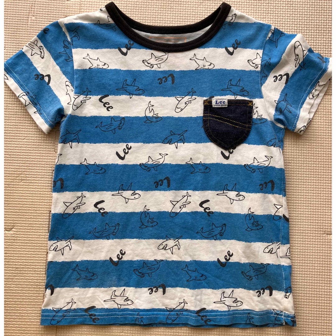 Lee(リー)のLee kids Tシャツ ボーダー　130 水色　白　男の子　女の子 キッズ/ベビー/マタニティのキッズ服男の子用(90cm~)(Tシャツ/カットソー)の商品写真