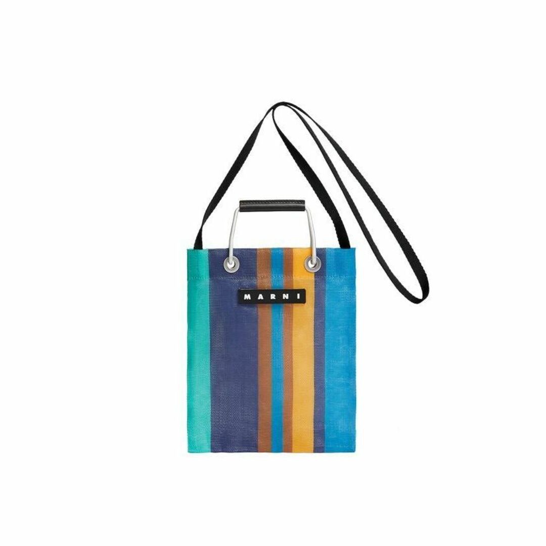 MARNI MARKET ストライプミニショルダーバッグ ナルシスブルー