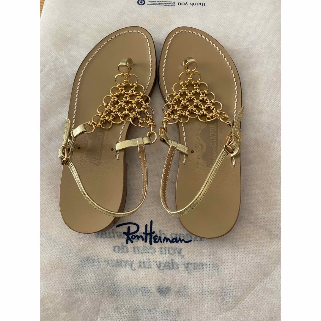 新品 CANFORA K Gold Sandals
