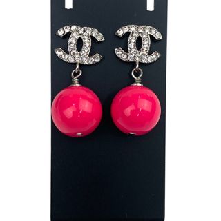 CHANEL ハート　羽　ピアス　ピンク　エンジェル　ビンテージ