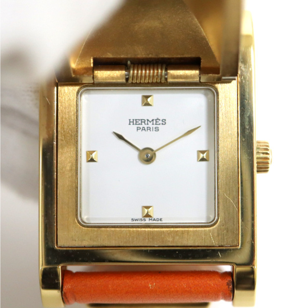 エルメス メドール クォーツ 腕時計 レザー×GP/kt06205koサイズ