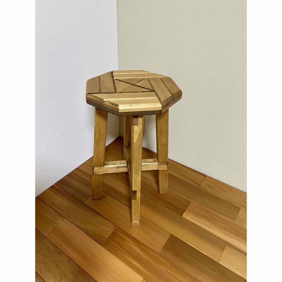 木製スツール/椅子（寄木装飾） 2