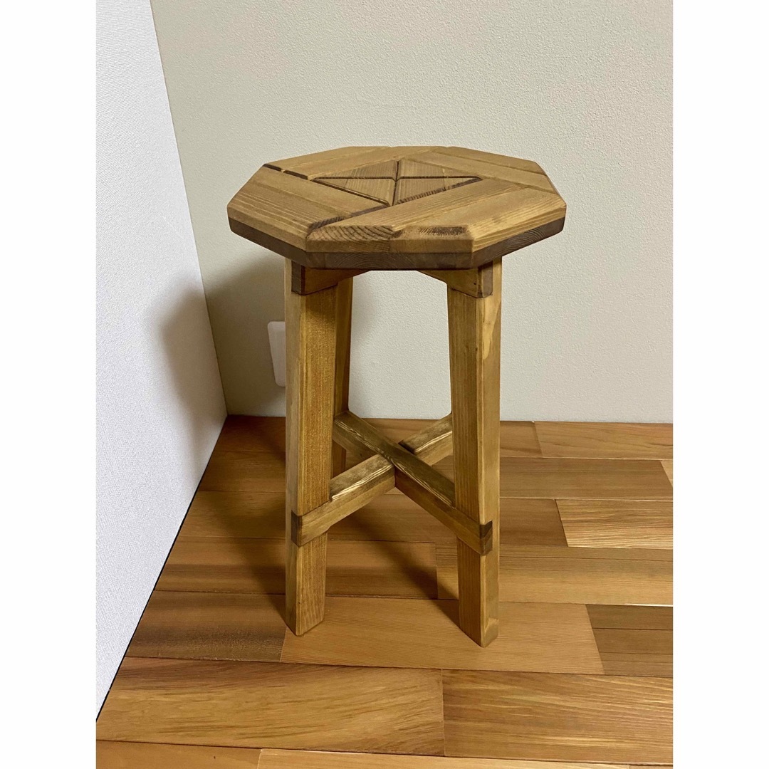 木製スツール/椅子（寄木装飾） 4
