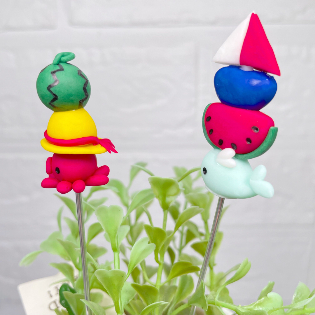 ハンドメイド ガーデンピック 夏ピック 多肉植物 - その他