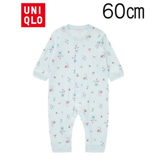 ユニクロ(UNIQLO)の【新品未使用】ユニクロ ベビー フライスカバーオール(長袖) 60(カバーオール)