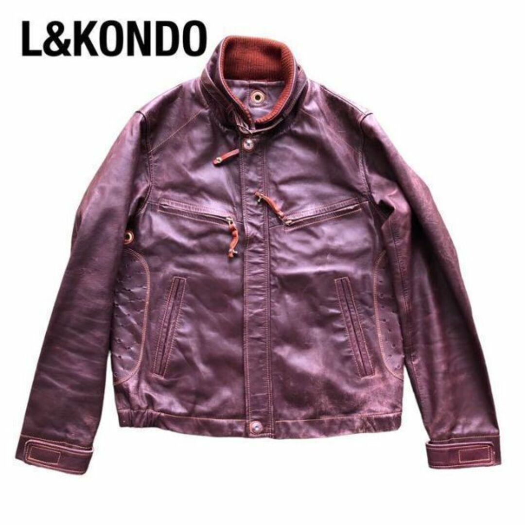 L&KONDO(ルコンド)のL&KONDOルコンド　レザージャケット　ブラウン茶色 メンズのジャケット/アウター(レザージャケット)の商品写真