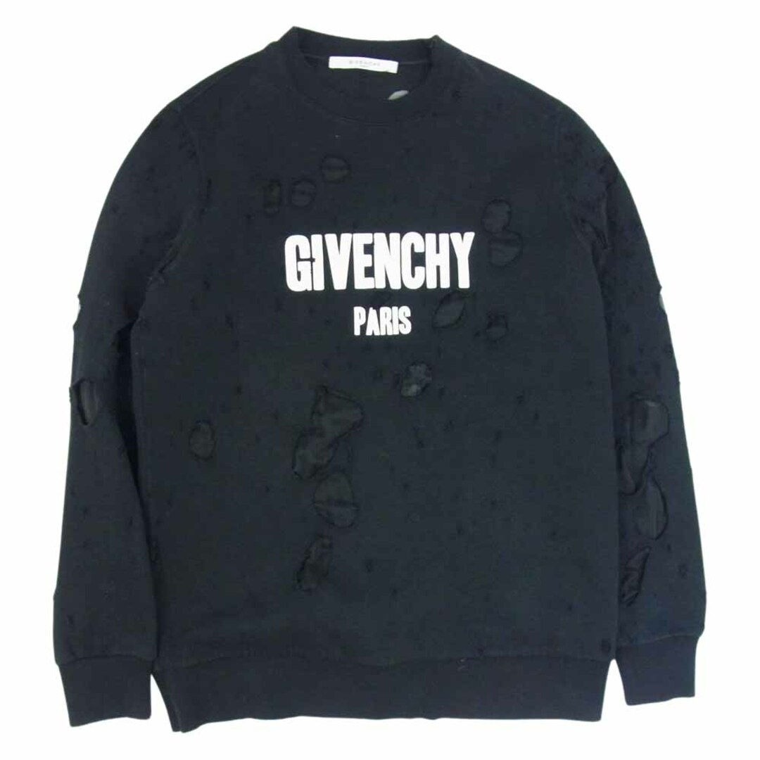 GIVENCHY 16SS スウェット パッチ ダメージ加工 XXS 黒