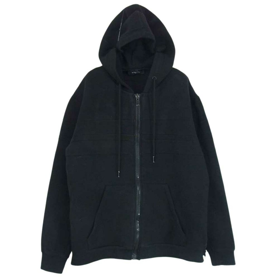 GIVENCHY ジバンシィ 13F7150690 ZIPPED Hoodie ジップアップ サイドジップ フーディ パーカー ブラック系 M