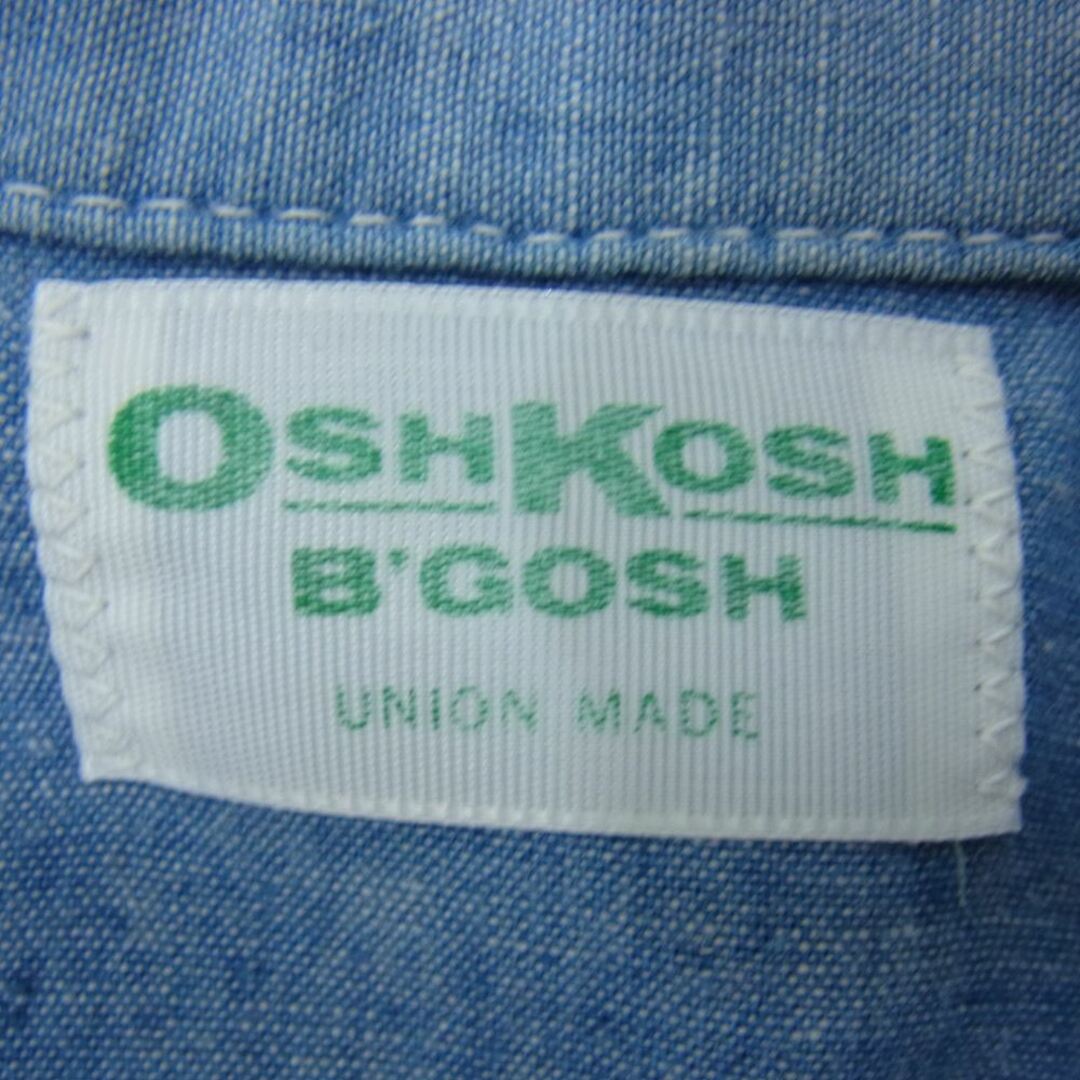 OshKosh(オシュコシュ)のOSHKOSH オシュコシュ 長袖 ヴィンテージ 80s USA製 シャンブレー シャツ ブルー系 サイズ表記無【中古】 メンズのトップス(シャツ)の商品写真