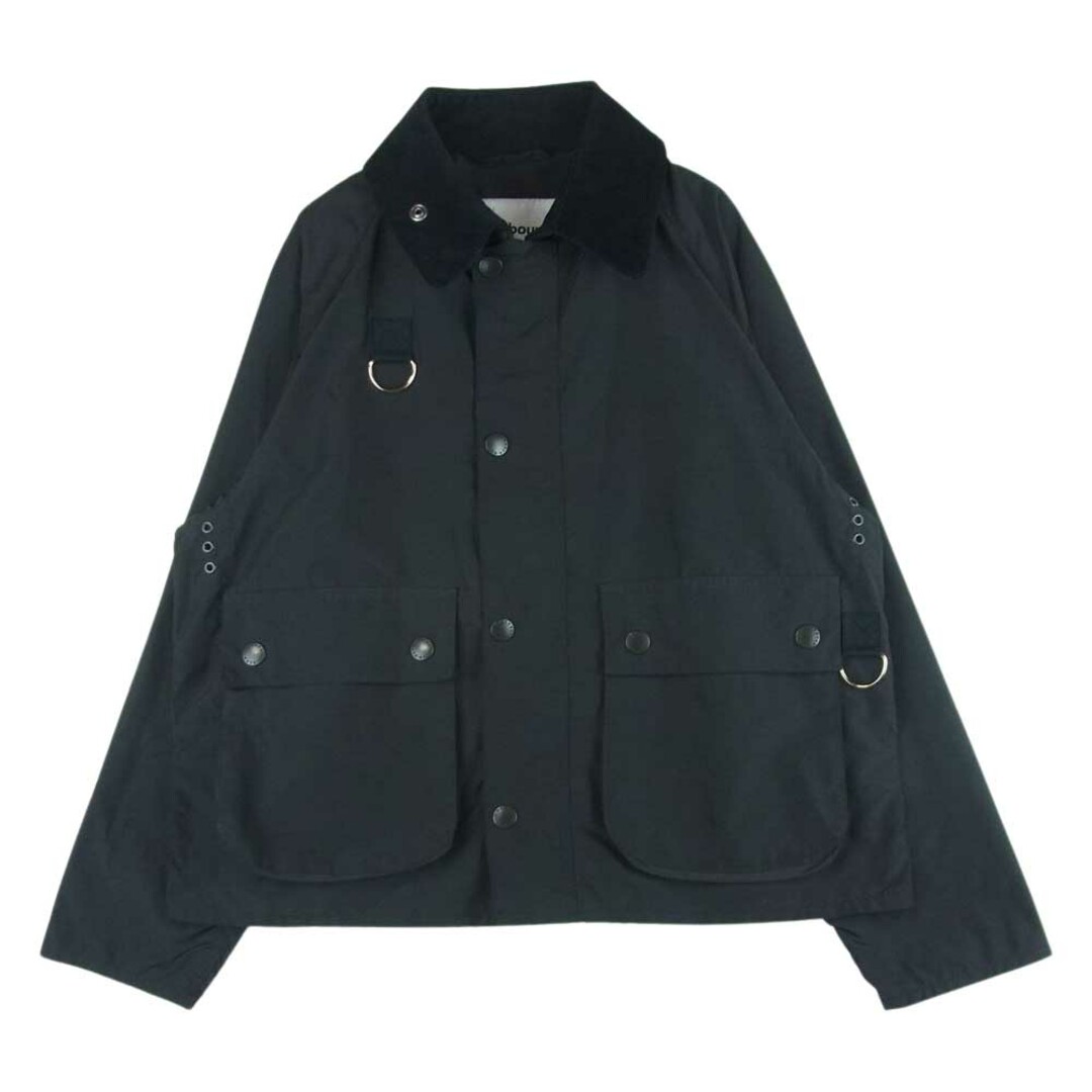 S着丈Barbour バブアー 2101032 SPEY スペイ ナイロン ジップ ジャケット 襟コーデュロイ 切替 ブルゾン ブラック系 S