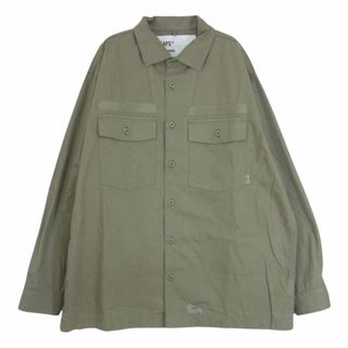 ダブルタップス(W)taps)のWTAPS ダブルタップス 22AW 222BRDT-SHM01 CBW / LS / COTTON POPLIN ユーティリティ ミリタリー 長袖 シャツ ジャケット カーキ系 4【中古】(ミリタリージャケット)