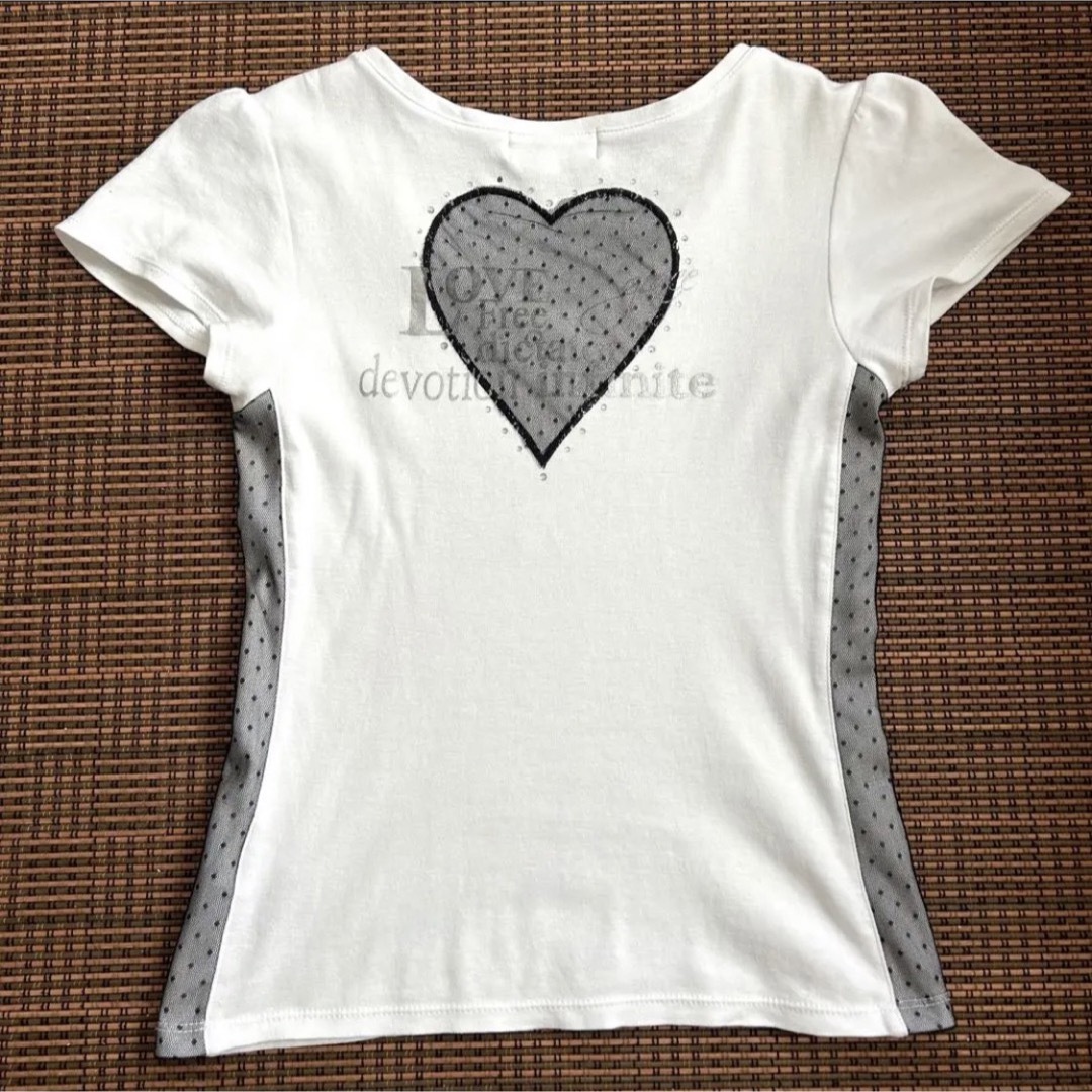 MICHEL KLEIN(ミッシェルクラン)のMICHAEL KLEIN Tシャツ　トップス　カットソー　ホワイト　ハート型 メンズのトップス(Tシャツ/カットソー(半袖/袖なし))の商品写真