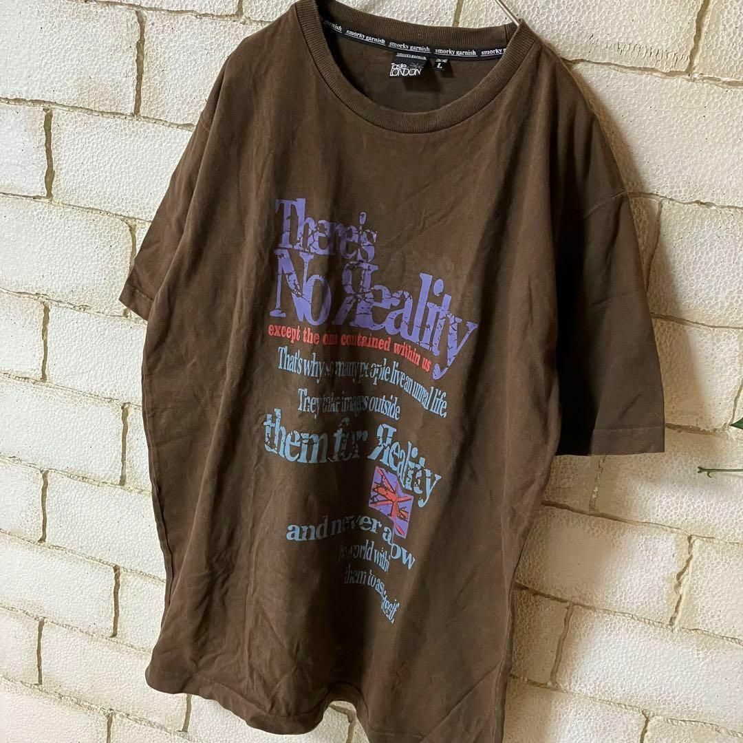 ◆smorky garnish◆プリントTシャツ L ブラウン　AC-011 メンズのトップス(Tシャツ/カットソー(半袖/袖なし))の商品写真