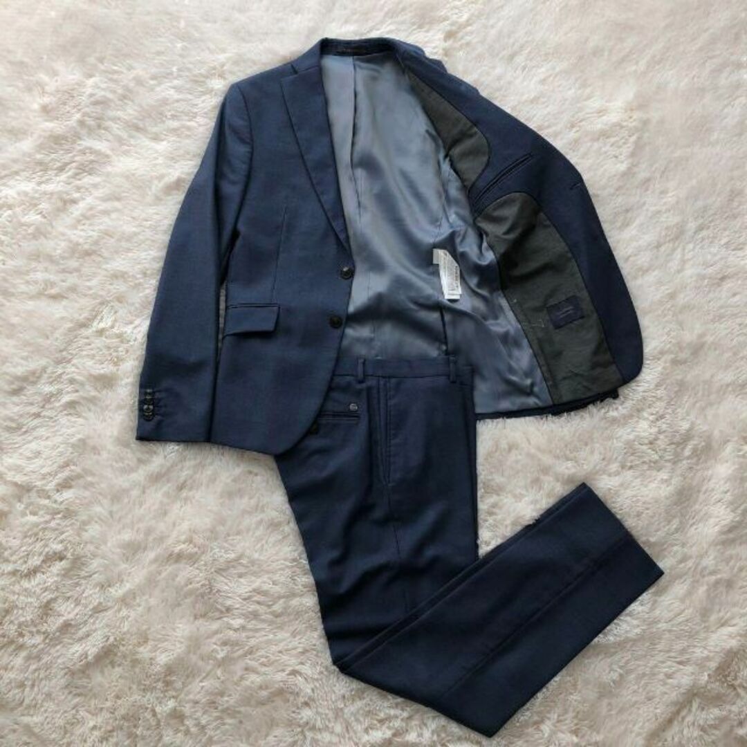 ZARA(ザラ)のZARAザラ　セットアップスーツ　ブルーグレー　46 メンズのスーツ(セットアップ)の商品写真