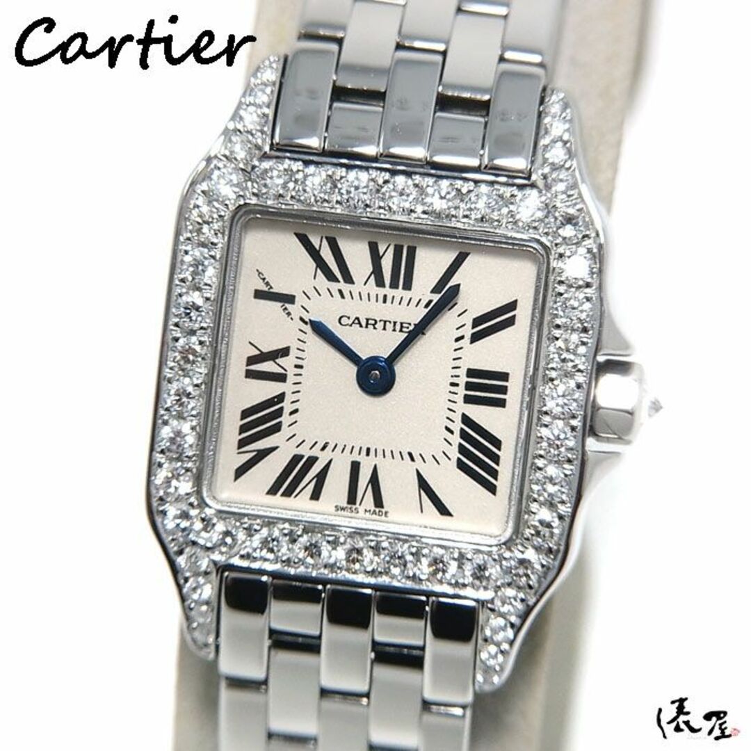 【加工後未使用】カルティエ サントス ドゥ モワゼル ダイヤベゼル レディース SS Cartier 時計 腕時計 【送料無料】