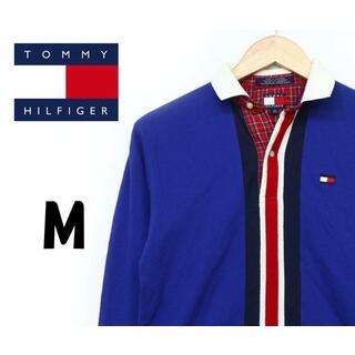 トミーヒルフィガー(TOMMY HILFIGER)のトミー ヒルフィガー　シャツ　ブルー　Mサイズ　F00015(シャツ)