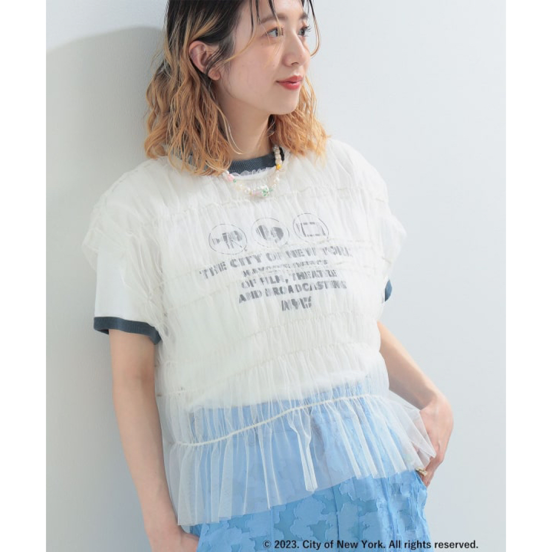 Ray BEAMS - Ray BEAMS / チュール シャーリング Tシャツの通販 by