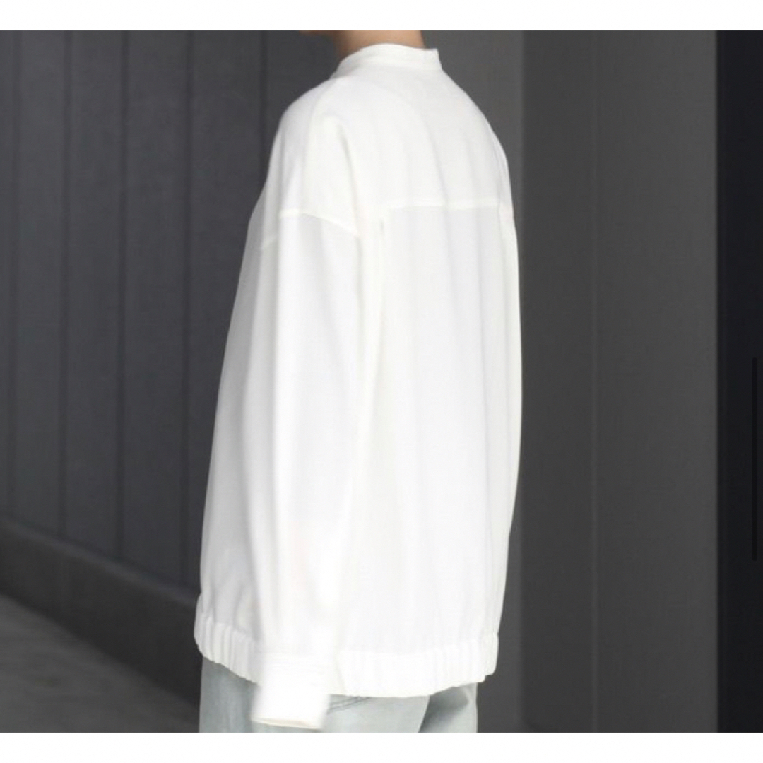 23ssクルニBand Collar Shirt Blouson White1 - シャツ