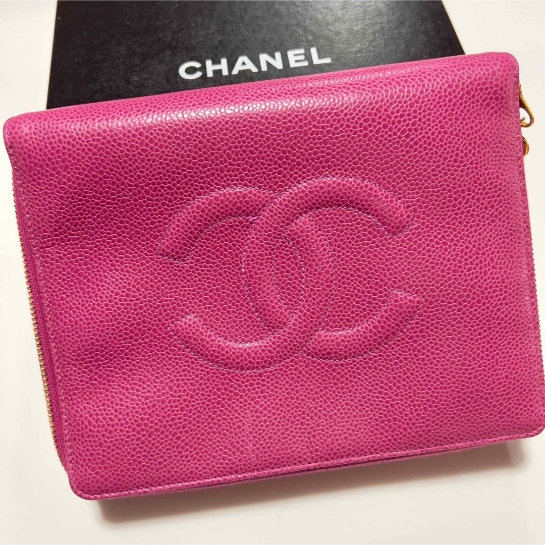 レア✨CHANEL アクセサリーポーチ キャビアスキン ピンク - ポーチ