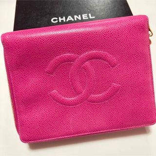 シャネル(CHANEL)のレア✨CHANEL アクセサリーポーチ　キャビアスキン　ピンク(ポーチ)