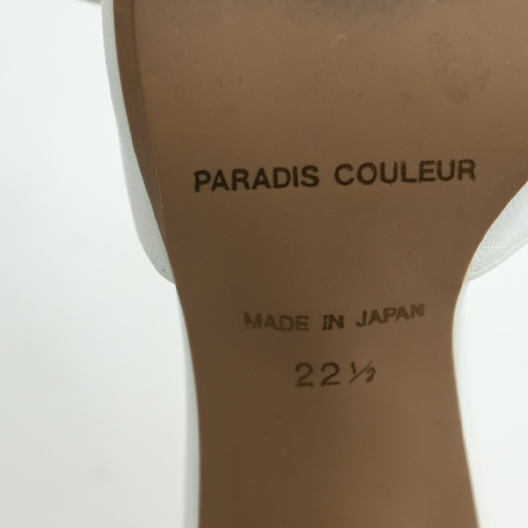 パラディクルール サンダル アンクルストラップ ハイヒール 日本製 シューズ 靴 レディース 22.5cmサイズ ホワイト PARADIS COULEUR レディースの靴/シューズ(サンダル)の商品写真