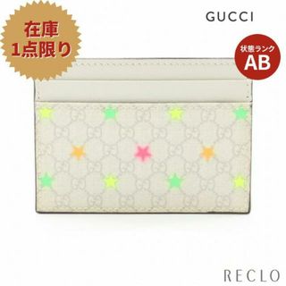 グッチ(Gucci)のGGスプリーム スター カードケース PVC レザー アイボリー マルチカラー(名刺入れ/定期入れ)